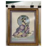 Cross Stitched Oriental Picture