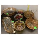 Vntg Carnival glass Group