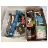 2vnt flats of tools, knife, misc