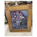 Framed, signed floral picture