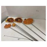 Ceramic Fall pieces on stakes (signed)