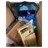 Box of heating pad, decor, misc