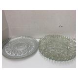 Pressed glass plates (2- star & 3- fruit)