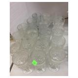 18 pressed glass goblets