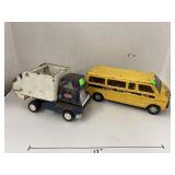 Tonka garbage truck & ERTL School bus