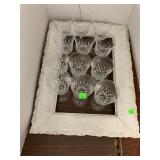 Frame and 12 Water Goblets