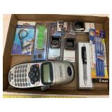 Flat of Office items, Letratag, pens, watch Case