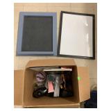 Chalkboard, whiteboard, computer case, candle,