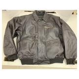 Leather Coat sz L, Snap-On