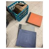 Crate of vinyl records