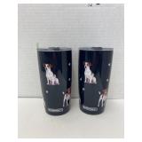 Pair of Serengeti Jack Russell insulated mugs