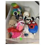 Tote of Stuffed Toys, pink Flamingo Works