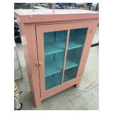 Vintage Wooden Cabinet w/ glass front