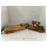 Handmade wooden semi & trailer