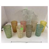 Vntg Color Craft spaghetti string highballs &