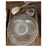Trinket Box, Glass Serving Tray, & Vintage Brush