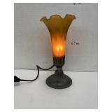 Metal lamp w/glass shade