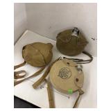 2 cnt Canteens & 1 Vntg Boy Scouts Mess Kit