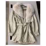 Leather and Fox Fur Goldner International Coat,