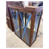 Vintage Double Door Mirrored Baxk Display Cabinet