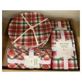 Flat of Holiday Plates, Napkins, & Towels