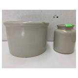 2 Low Jar Crocks, Roseville Pottery