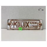 Enameled Kolux Kokomo sign