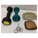 Weights and belt Buckles