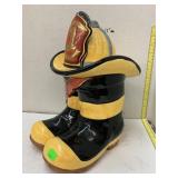 Fireman boots and hat Cookie Container