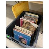 Tote of vinyl records, Elvis and more