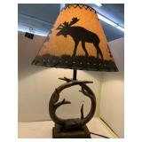 3 Way Lamp, Moose & Bear, base Resin Antlers