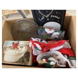 Box of Christmas decor