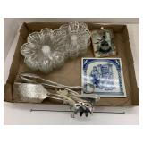 Flower Glass Trays, Trivet, Utensils, Decor