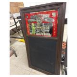 vintage 1980s Budweiser mirror and chalkboard bar