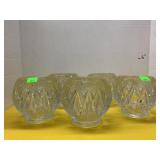 5 Vntg Avon Glass Bowls, Crystal Starburst