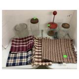 4 Placemats, Jars, Nut Chopper, Salt Bowl