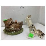 Porcelain Cats and Bear