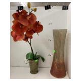 Vase and Decorative Flower in ceramic Pot