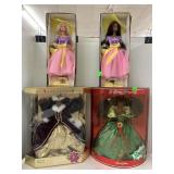 4 Barbies, Holiday and Spring blossom Avon