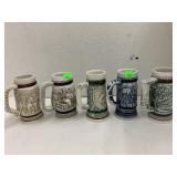 5 Avon Mini Beer Steins