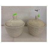 Pfaltzgraff Hamptons pattern, Cream & sugar bowls