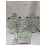 3 Glass Canisters