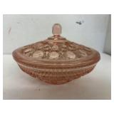 Indiana Glass Windsor Pink Peach Ballad Cane &