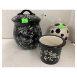 3 Decorative Containers, Black nest Together