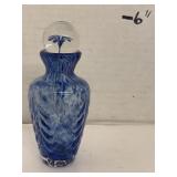 Blue Art Glass Perfume Bottle
