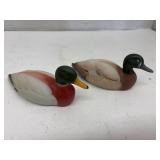 2 Fenton Art Glass mallard duck figurines