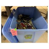 Tote w slid of Vntg Trophies and plaques