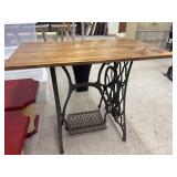 Table - Vintage Wrought Sewing Machine Base w/
