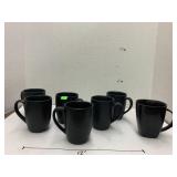 7 Black Coffee Cups Mugs