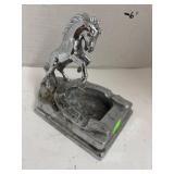 Vintage Chrome Horse Ashtray